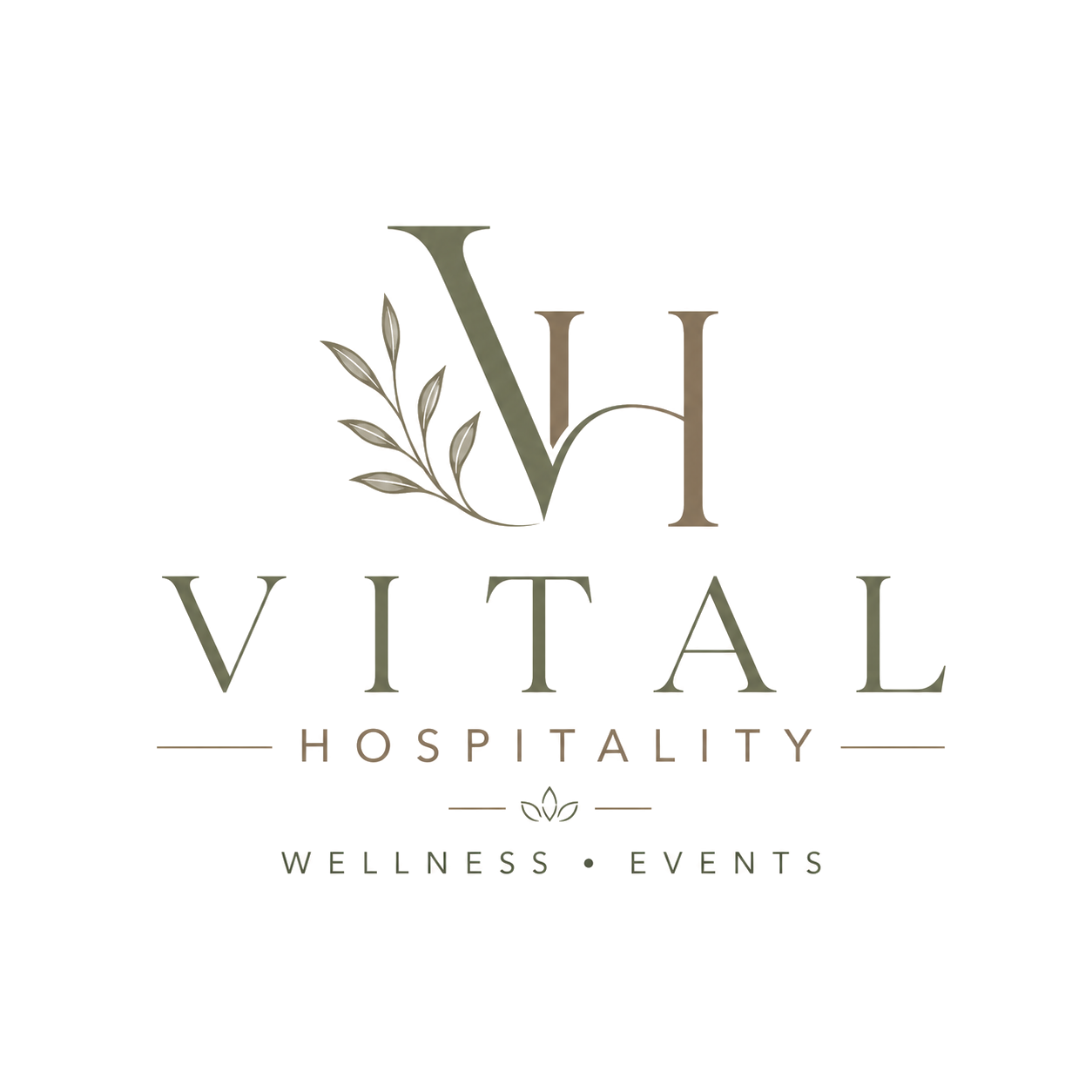 VITAL Hospitality botanical logo, Wellness and Events